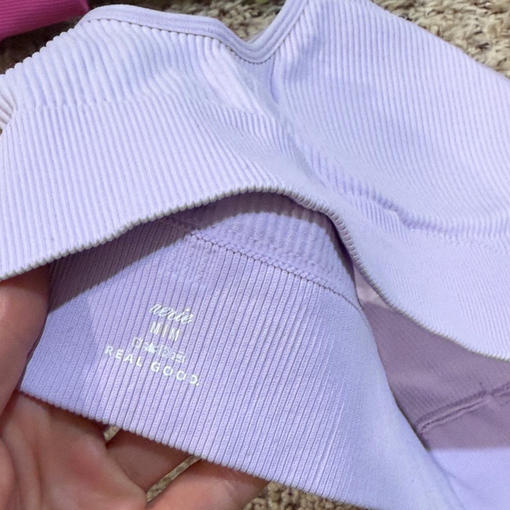Aerie Sports Bras in Lime Green, Pink, and Lavender - Picture 8 of 8